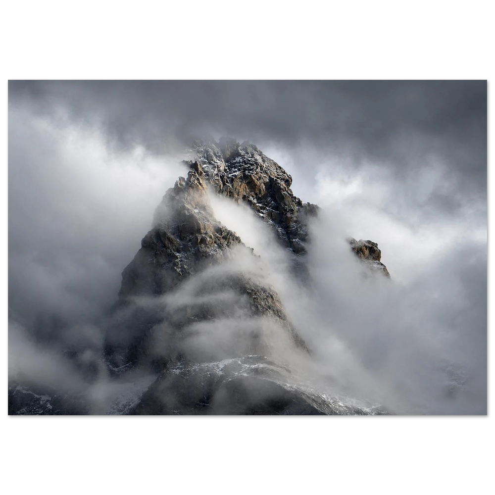Misty mountain peak in Grand Teton National Park by Robert Moss – Fine Art Photography Print