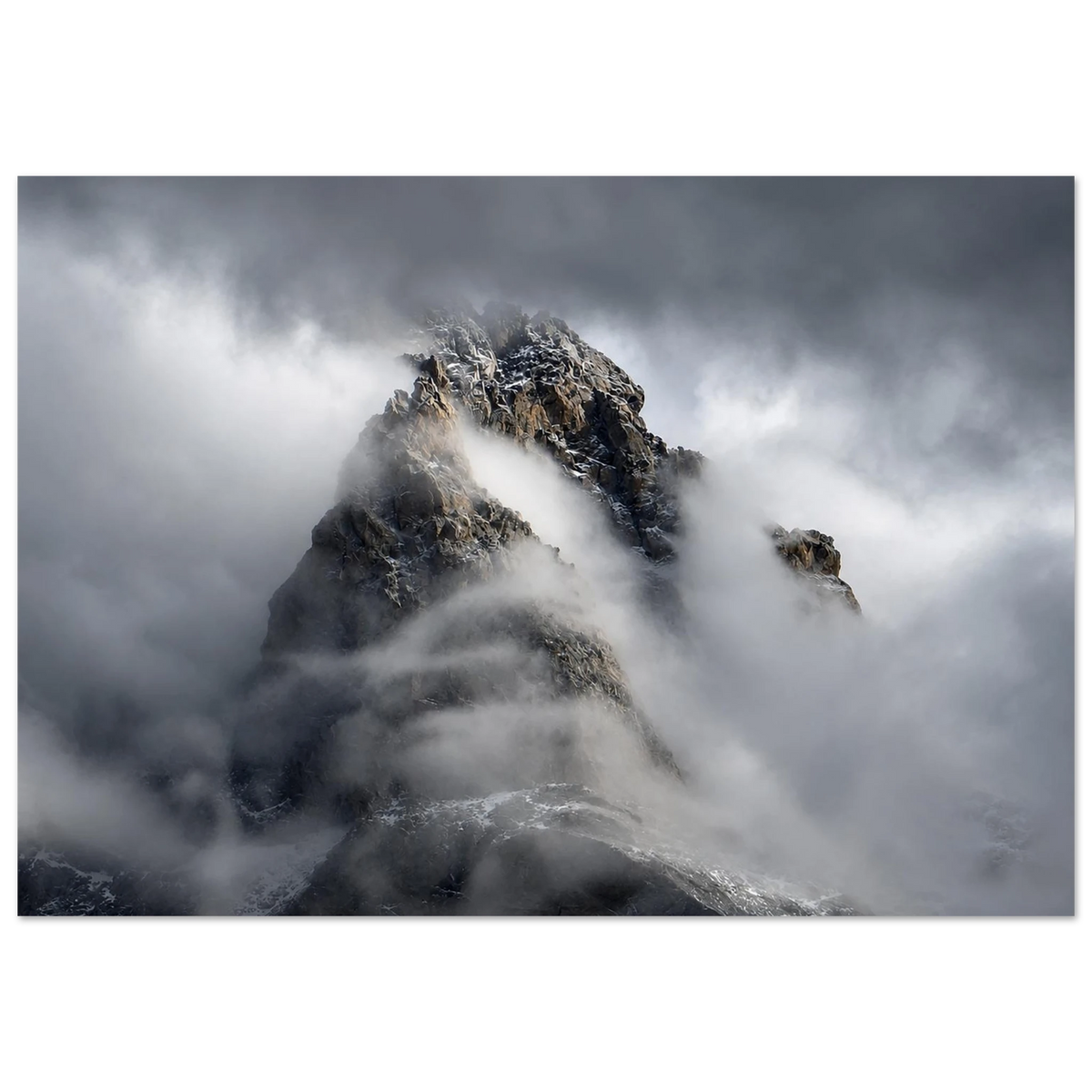 Misty mountain peak in Grand Teton National Park by Robert Moss – Fine Art Photography Print