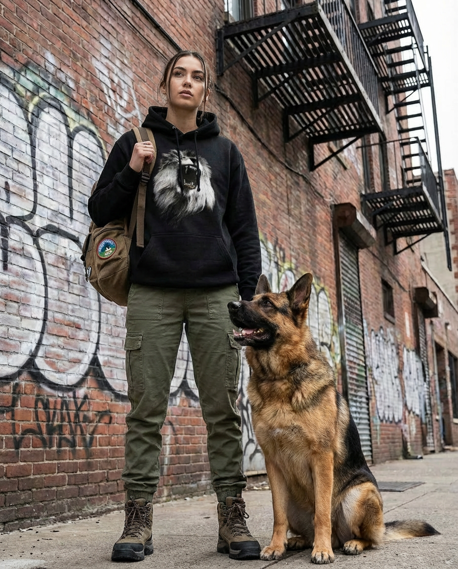 Fierce Lion, Moss Apparel Unisex Pullover Hoodie