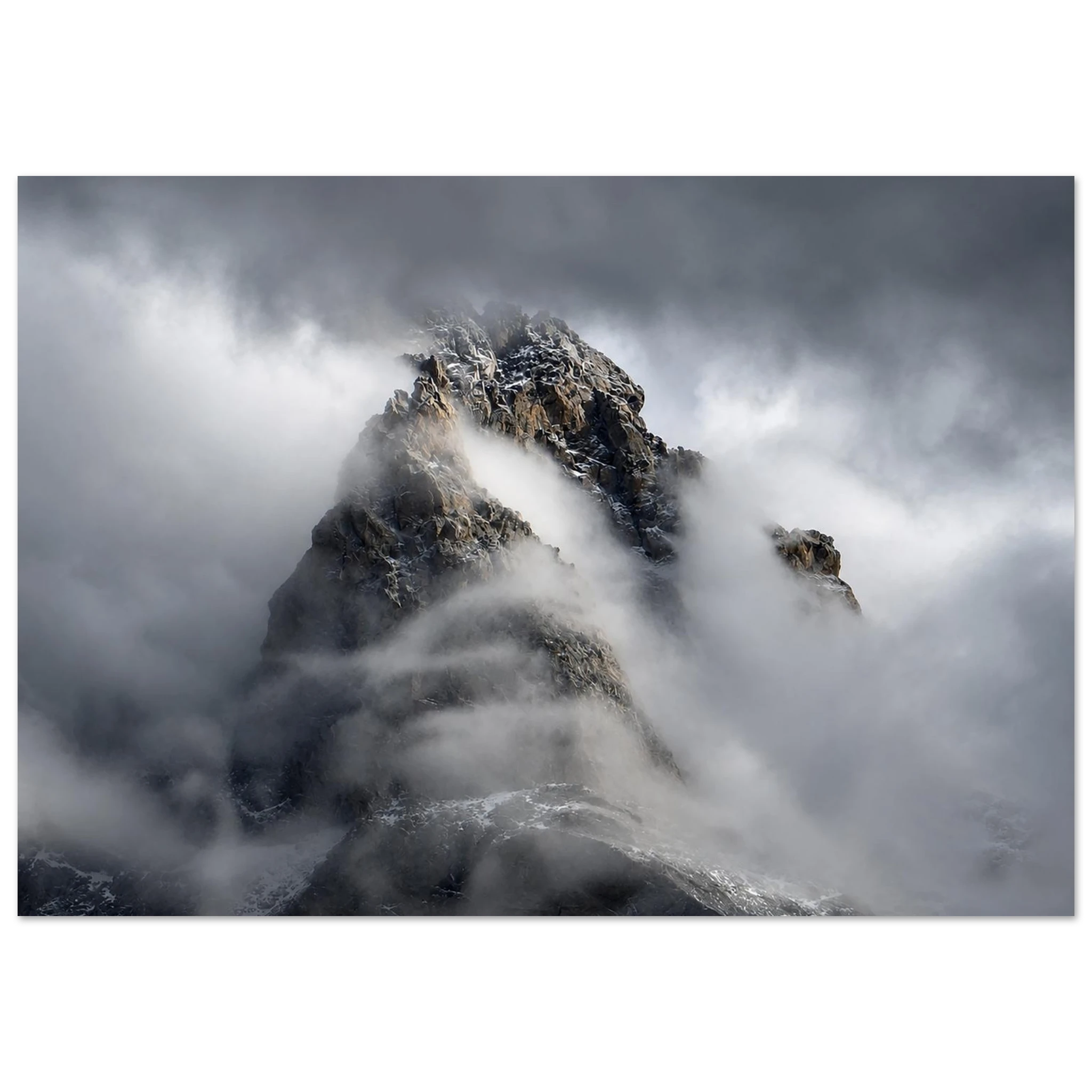 Misty Mountain Peak Aluminum Print - Grand Teton National Park Photography by Robert Moss – Fine Art Photography Print