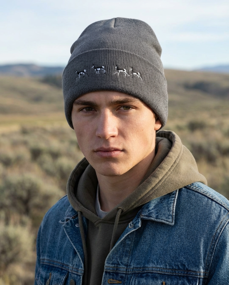 Pronghorn Embroidery, The WYldlife Fund, Moss Apparel, Beanie