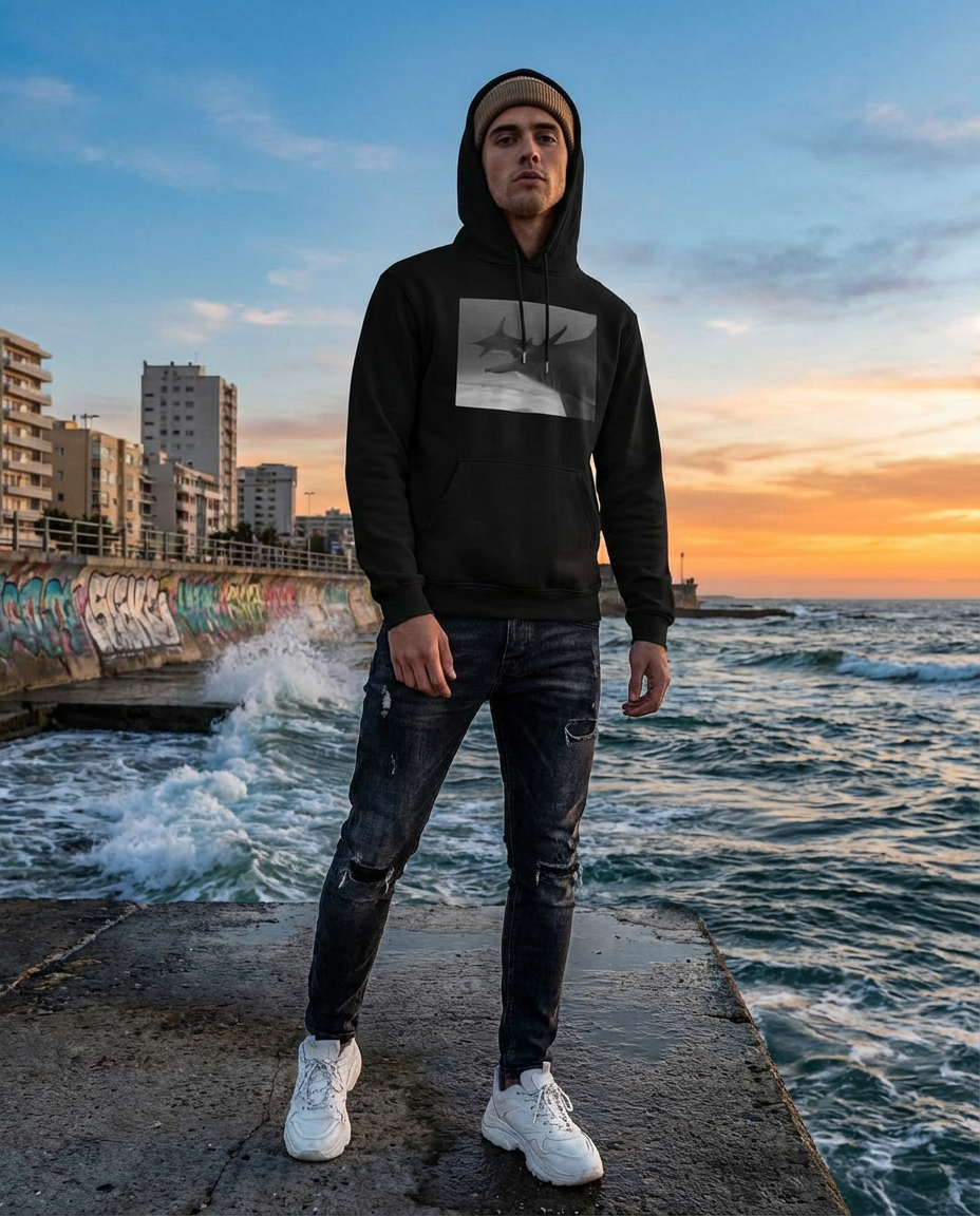 Hammerhead Shark Pursuit, Moss Apparel, Unisex Hoodie