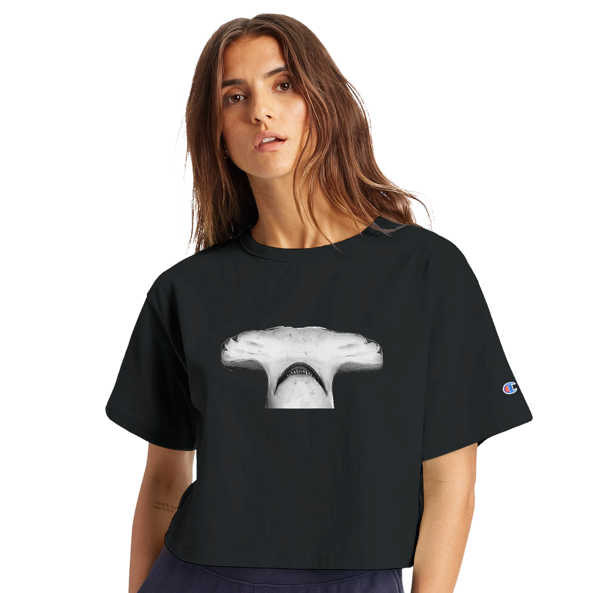 Shark's Smile, Bimini Shark Labs, Moss Apparel, Cropped T-Shirt – Wildlife Apparel by Moss Apparel