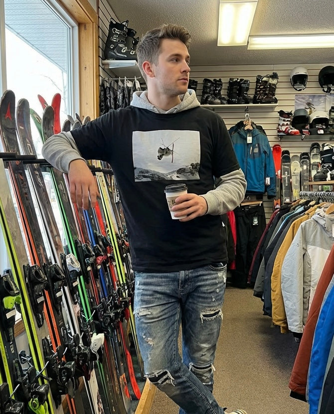 Big Air Jumper Hoodie, Extreme Sports, French Alps, Moss Apparel, Unisex T-Shirt