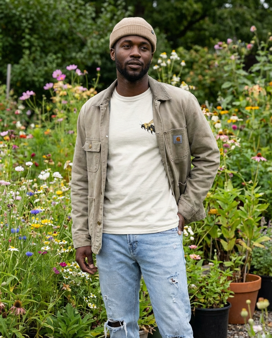 Bee and Butterfly Habitat Fund, Moss Apparel Long Sleeve T-Shirt – Wildlife Apparel by Moss Apparel