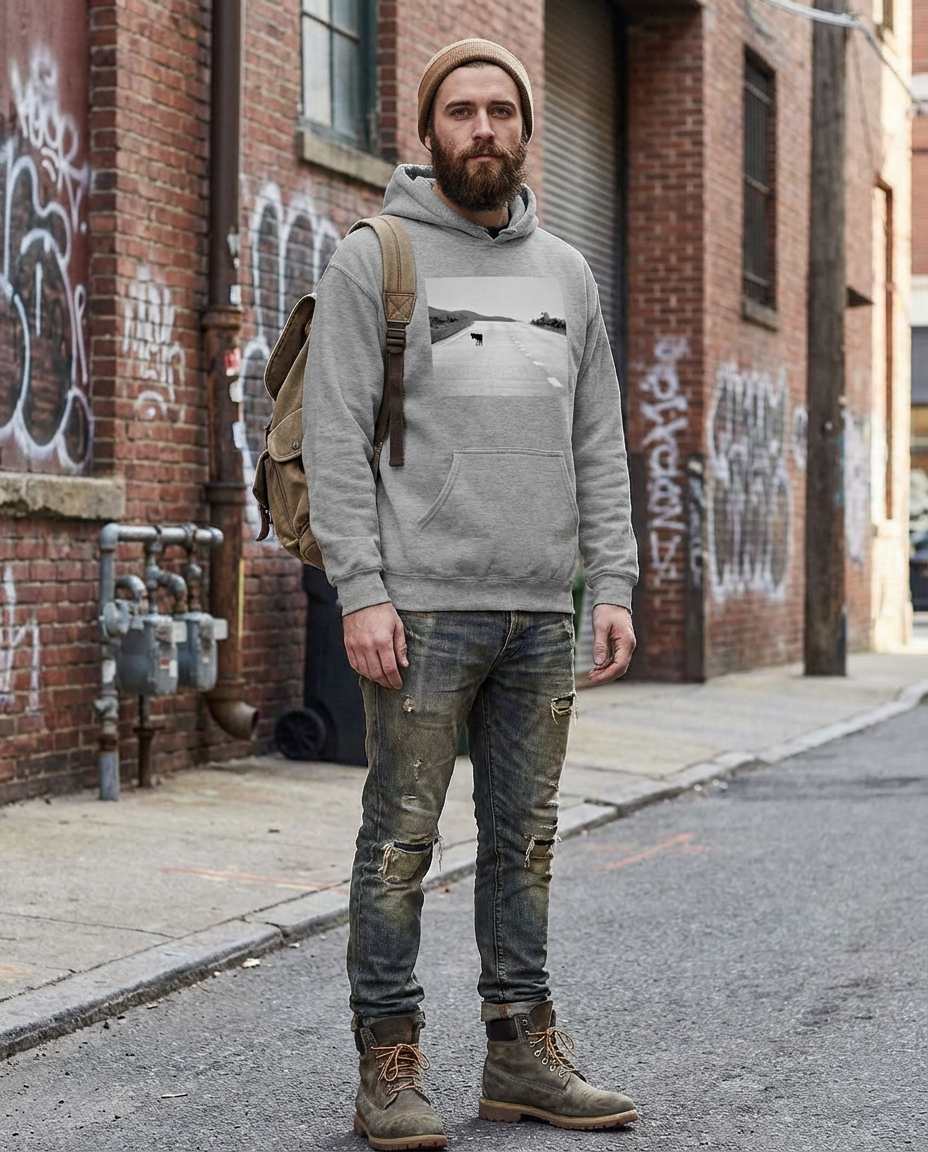 Lone Coyote, Moss Apparel Unisex Hoodie – Wildlife Apparel by Moss Apparel