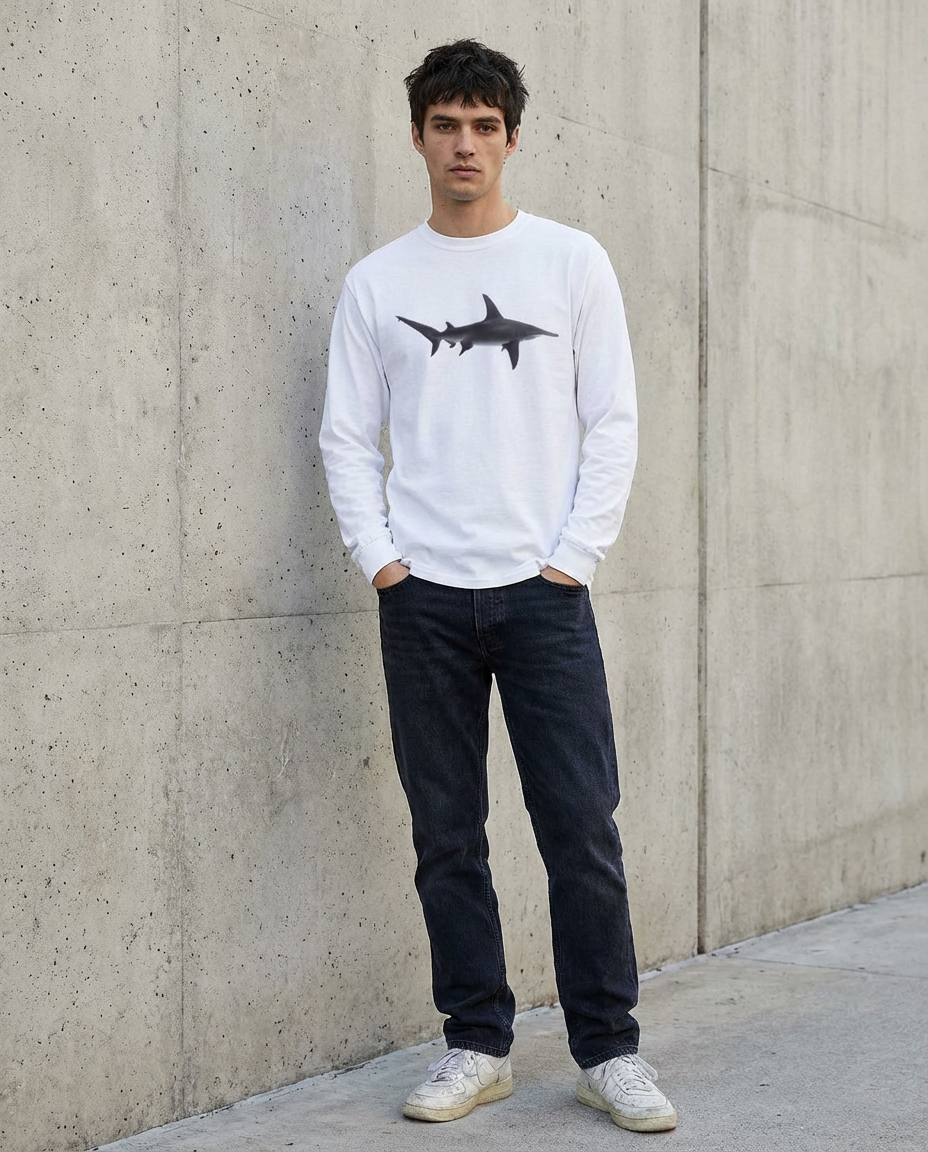 Hammerhead Shark Cruising, Moss Apparel, Shark Style Cotton T-Shirt – Wildlife Apparel by Moss Apparel