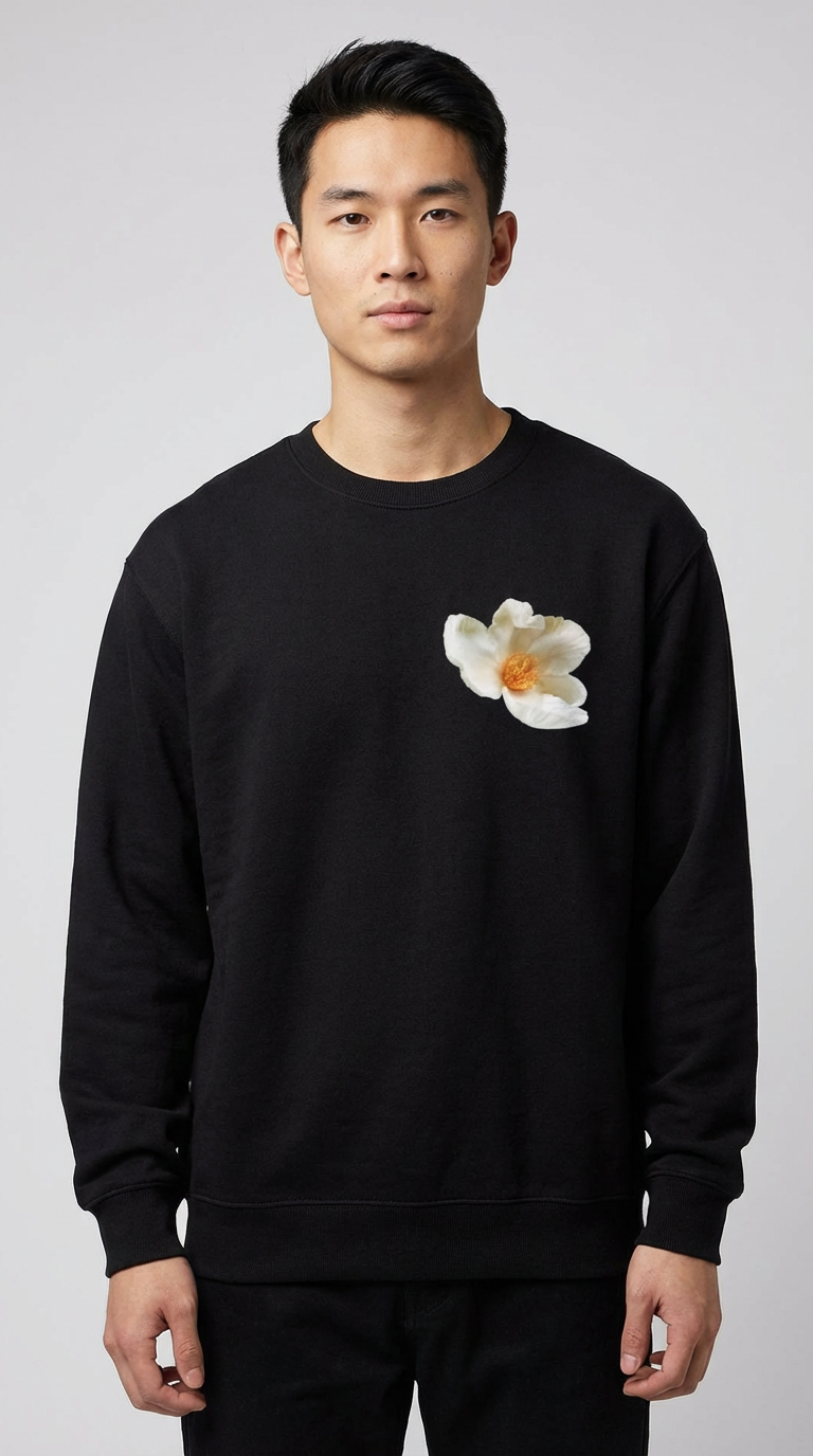 Magnolia Flower, Botanical Blossom Sweatshirt, Cozy Floral, Moss Apparel, Unisex Crewneck Sweatshirt