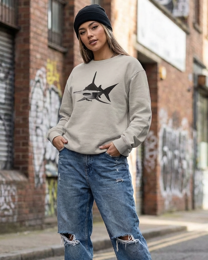 Hammerhead Shark, Moss Apparel, Unisex Crewneck Sweatshirt
