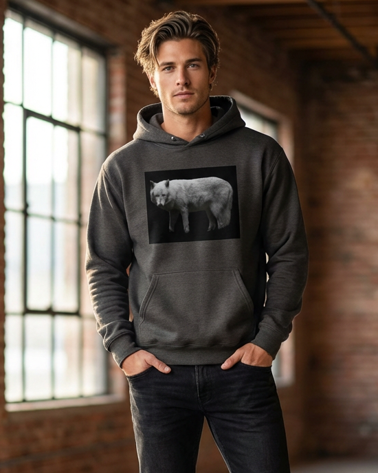 Grey Wolf, Wolf Conservation, Moss Apparel, Hoodie – Wildlife Apparel by Moss Apparel