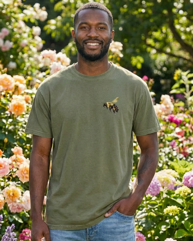 Bee and Butterfly Habitat Fund, Moss Apparel, Cotton T-Shirt – Wildlife Apparel by Moss Apparel