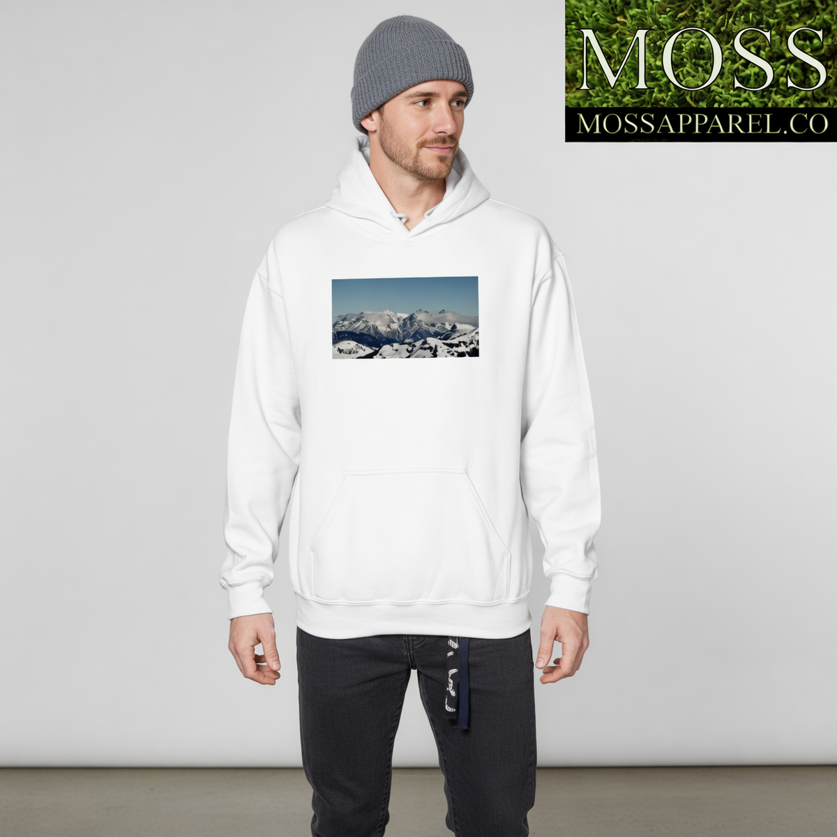 Austrian Alps, Skier's Paradise, Moss Apparel, Unisex Hoodie – Wildlife Apparel by Moss Apparel