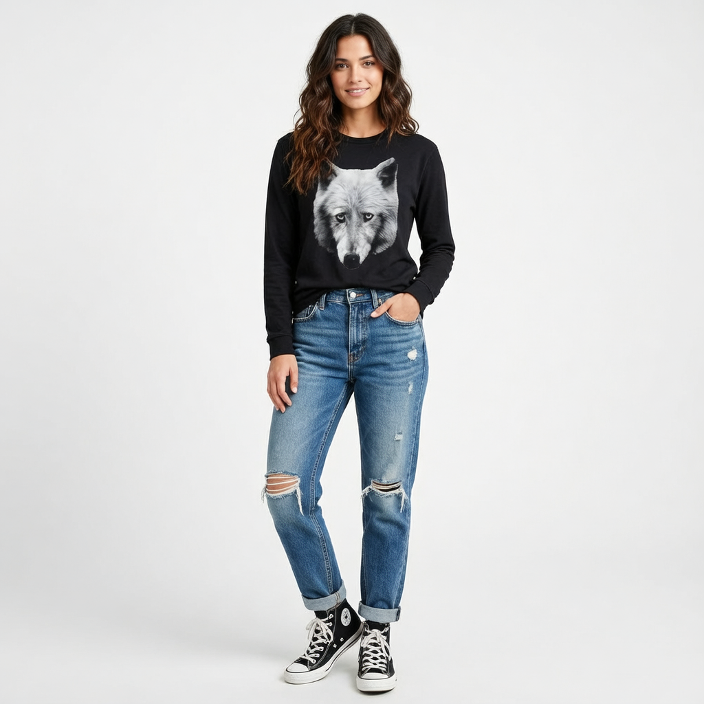 Wolf's Glare, Moss Apparel, Long Sleeve T-Shirt