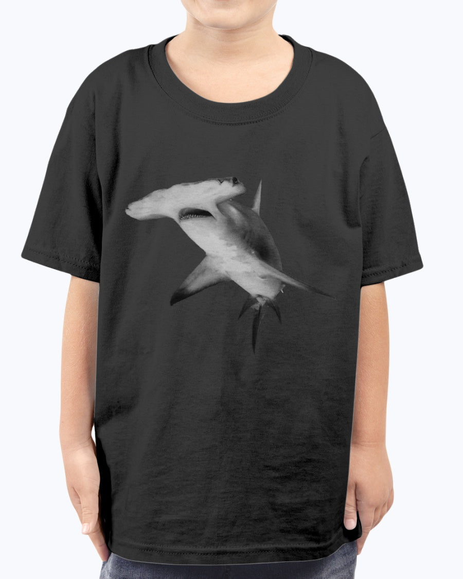 Great Hammerhead, Shark Fun, Moss Apparel, Unisex Youth Cotton T-Shirt – Wildlife Apparel by Moss Apparel
