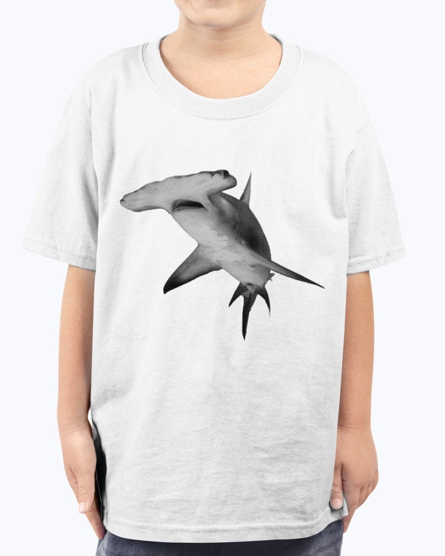 Great Hammerhead, Shark Fun, Moss Apparel, Unisex Youth Cotton T-Shirt – Wildlife Apparel by Moss Apparel