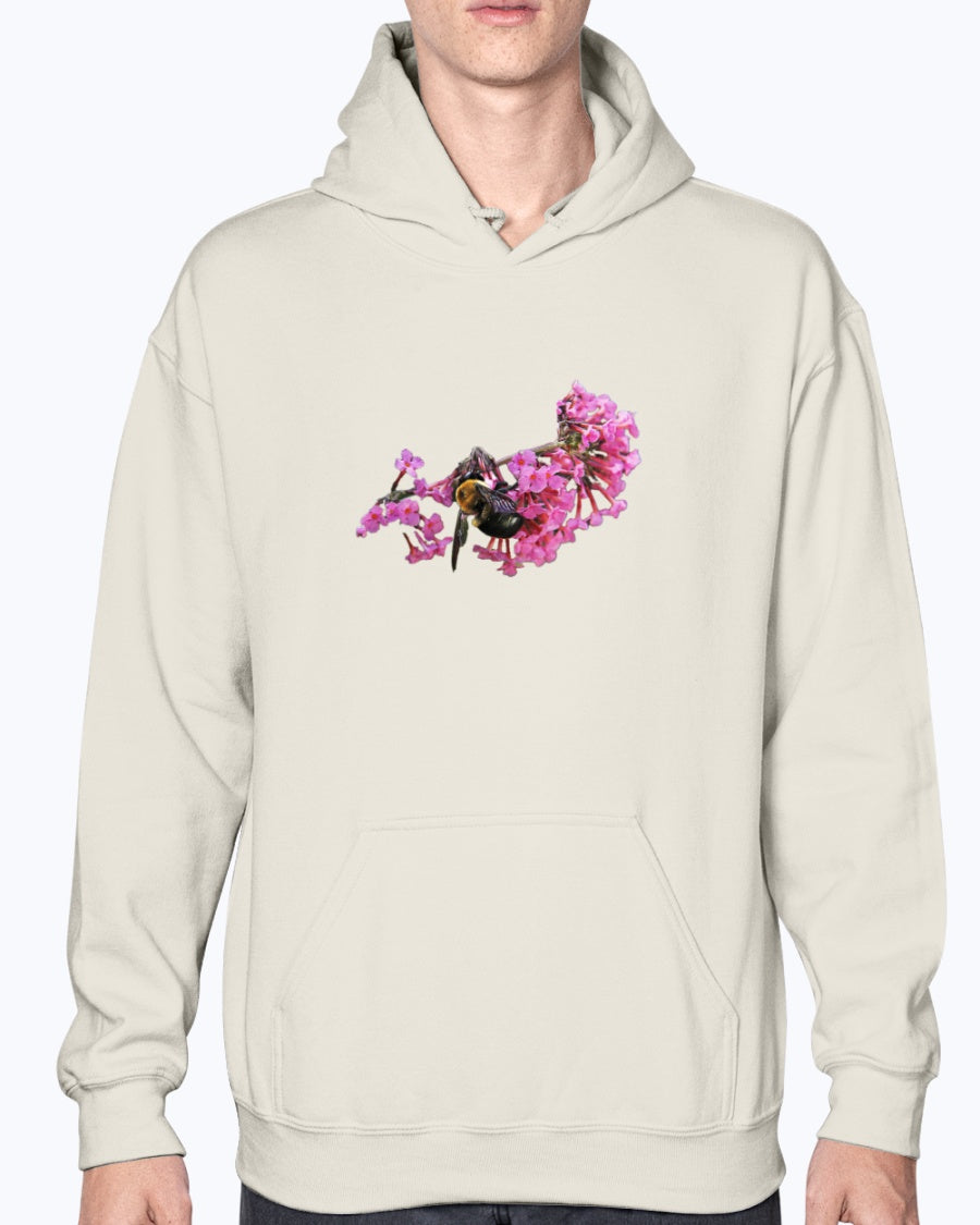 Bee and Butterfly Habitat Fund, Bee Pollinating Graphic, Moss Apparel, Hoodie – Wildlife Apparel by Moss Apparel