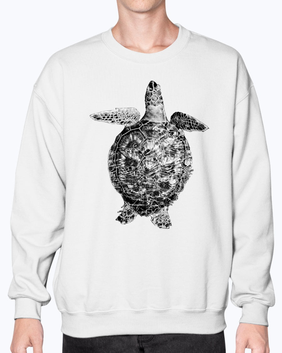Sea Turtle Swimming Along Sarasota Florida Coast, Sea Turtles, Ocean lovers, turtle fans, Moss Apparel, Unisex Crewneck Sweatshirt – Wildlife Apparel by Moss Apparel