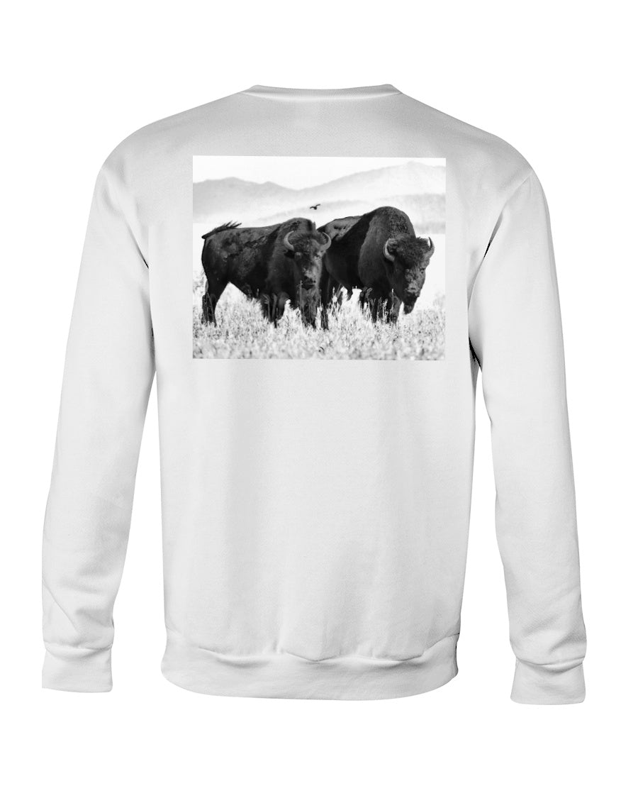 Bison Couple, The WYldlife Fund, Moss Apparel, Crewneck Sweatshirt – Wildlife Apparel by Moss Apparel