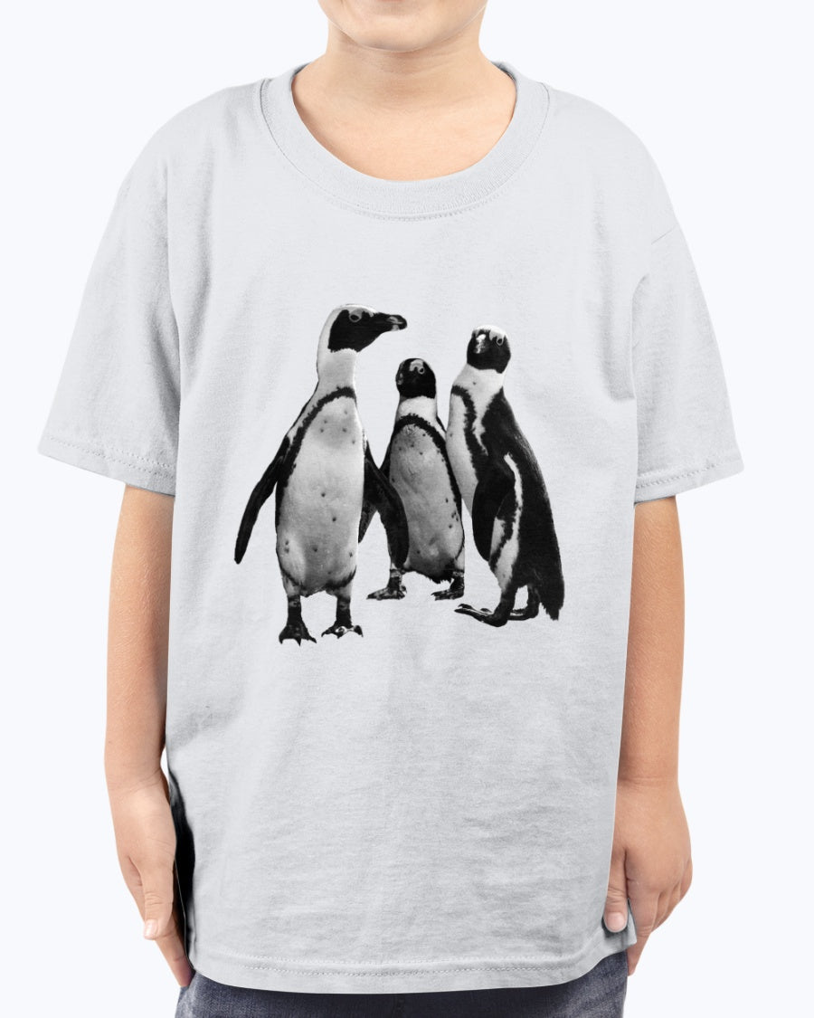 Penguin Friends, Wildlife Conservation, Moss Apparel, Unisex Youth Cotton T-Shirt – Wildlife Apparel by Moss Apparel
