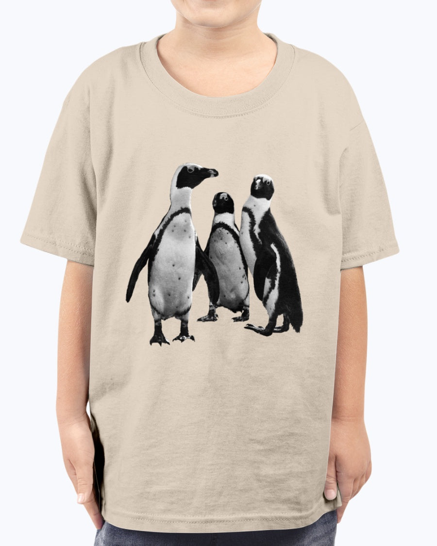 Penguin Friends, Wildlife Conservation, Moss Apparel, Unisex Youth Cotton T-Shirt – Wildlife Apparel by Moss Apparel