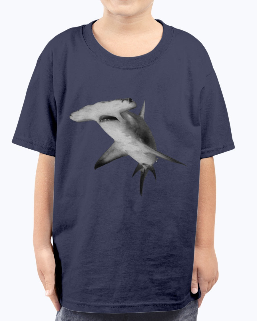 Great Hammerhead, Shark Fun, Moss Apparel, Unisex Youth Cotton T-Shirt – Wildlife Apparel by Moss Apparel