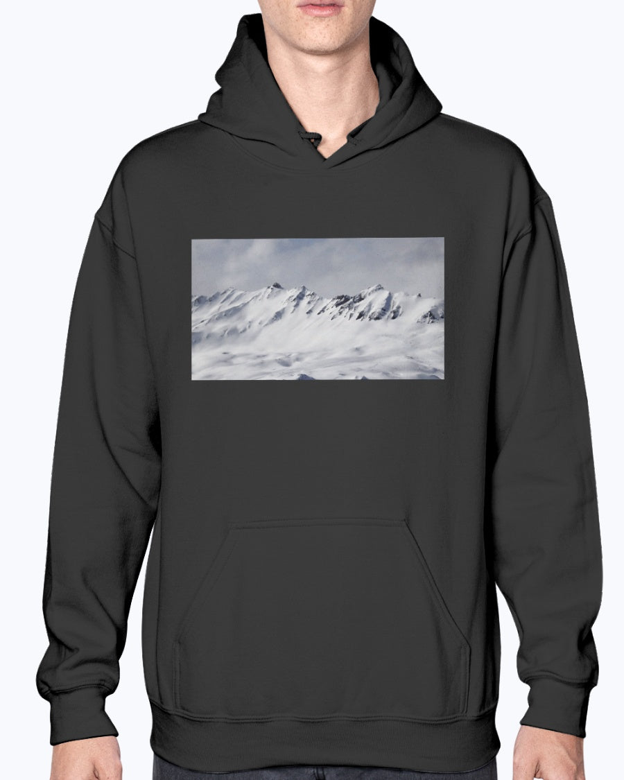 French Alps Mountain View Hoodie by Robert Moss – Wildlife Apparel by Moss Apparel