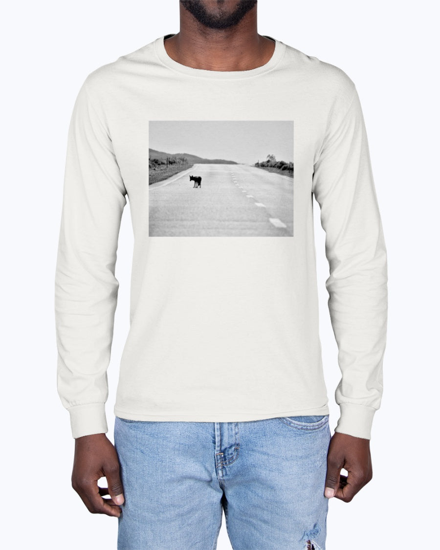 Lone, Coyote, Wildlife Clothing, Moss Apparel, Unisex Long Sleeve T-Shirt – Wildlife Apparel by Moss Apparel