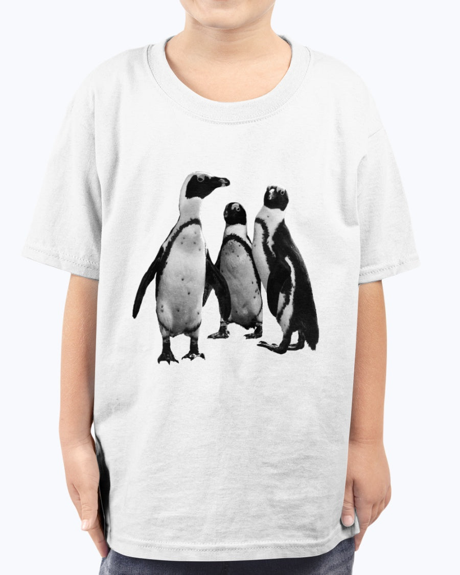 Penguin Friends, Wildlife Conservation, Moss Apparel, Unisex Youth Cotton T-Shirt – Wildlife Apparel by Moss Apparel